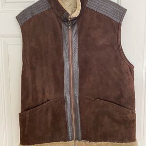 Genuine Leather + Suede+Shearling Vest